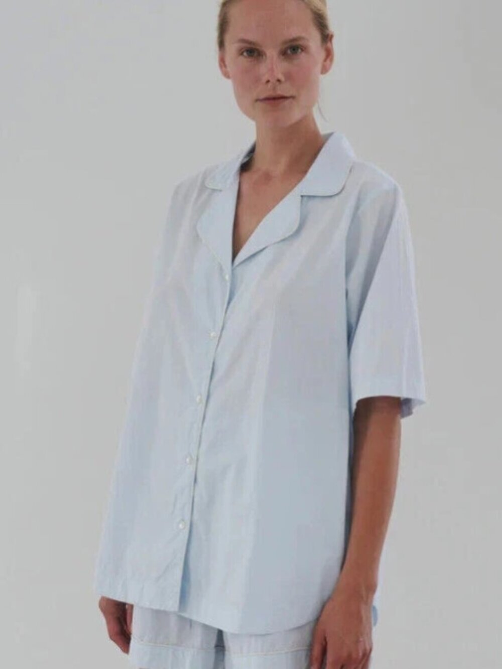 Skall Studio Skull Summer Buttondown Overszied Tunic Shirt Top M 38